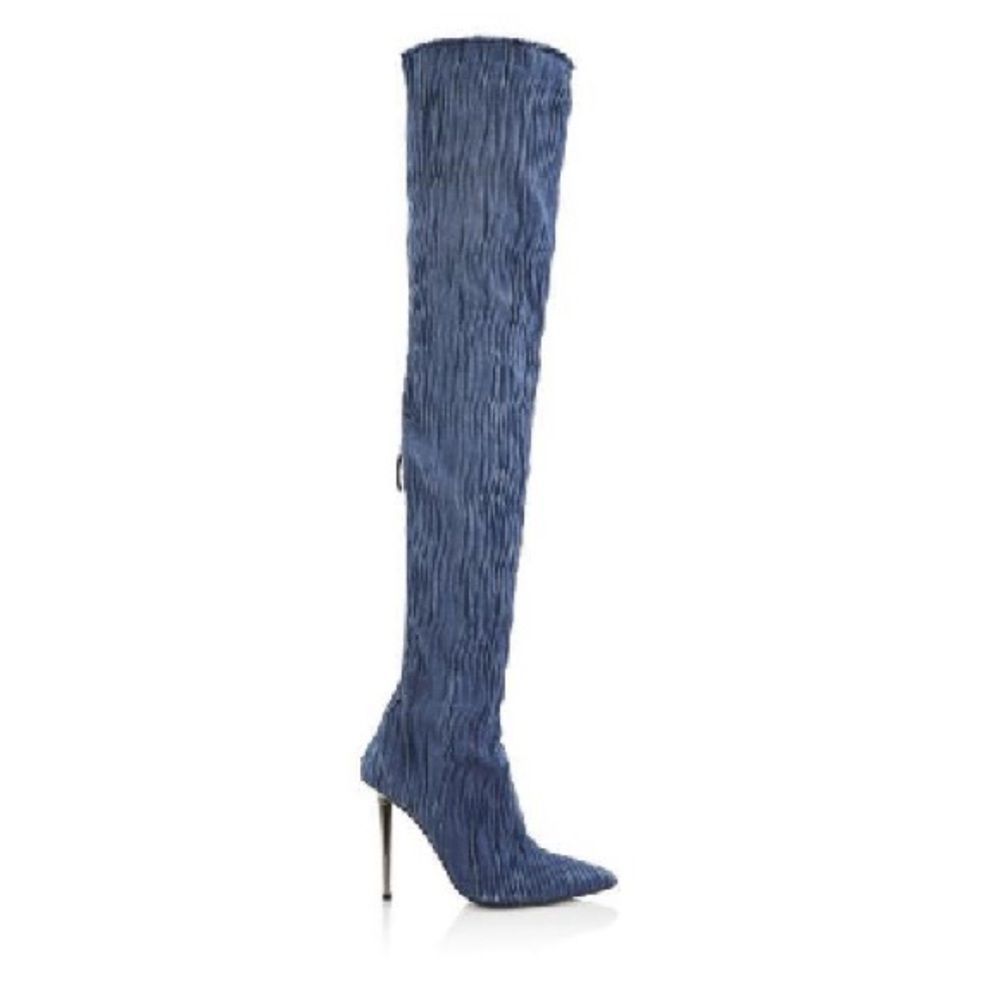 Tom Ford Denim Knee Boots